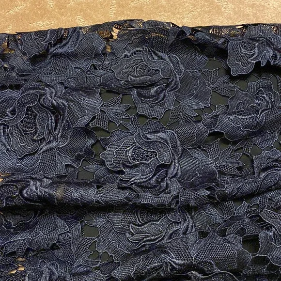 Manning Cartell Midnight Blue Lace Skirt Sz 8 - Picture 3 of 4